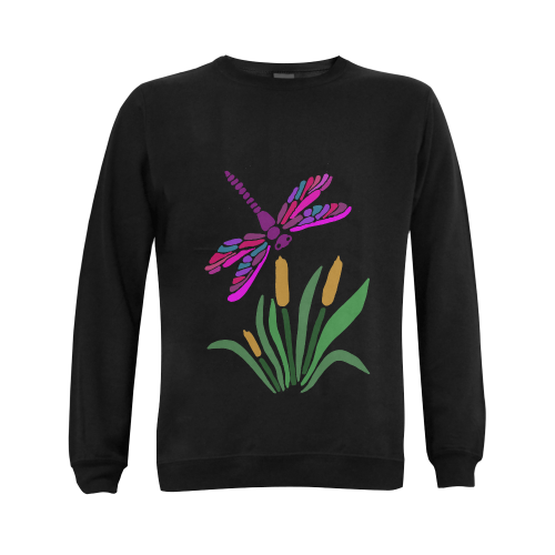 Colorful Dragonfly Abstract Art Gildan Crewneck Sweatshirt(NEW) (Model H01)