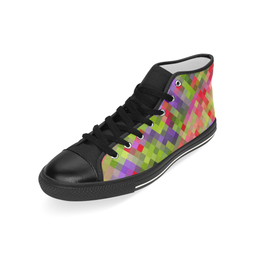 Colorful Mosaic Men’s Classic High Top Canvas Shoes (Model 017)