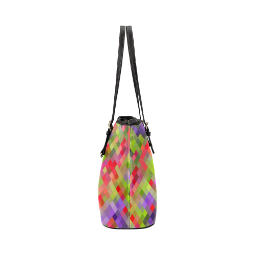 Colorful Mosaic Leather Tote Bag/Large (Model 1651)