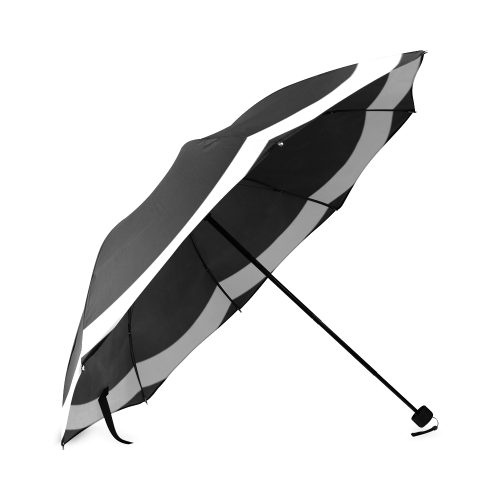 Black & White with Black Tips by Aleta Foldable Umbrella (Model U01)