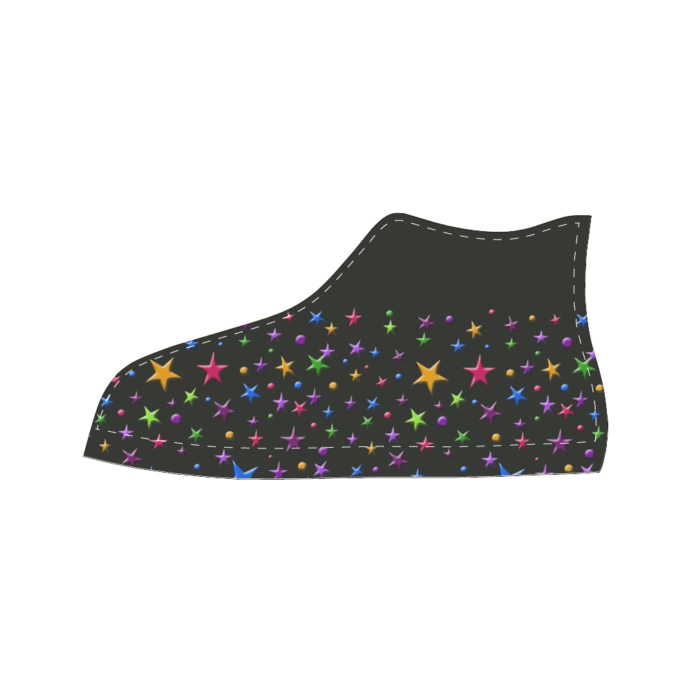 Night stars Women's Classic High Top Canvas Shoes (Model 017)