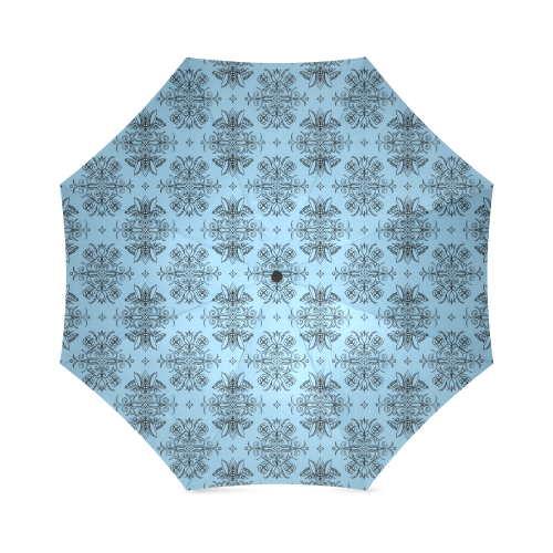 Wall Flower in Airy Blue by Aleta Foldable Umbrella (Model U01)