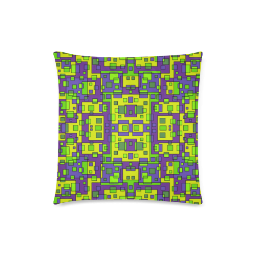 Overlap squares Custom Zippered Pillow Case 18"x18"(Twin Sides)