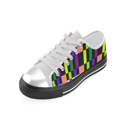 Colorful geometry Women's Classic Canvas Shoes (Model 018)