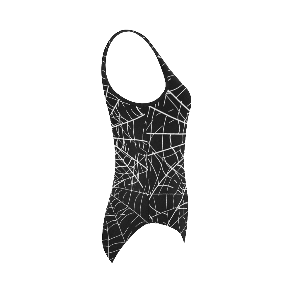 halloween-spiders-web Vest One Piece Swimsuit (Model S04)