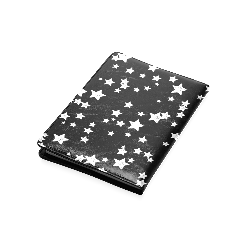 Black and White Starry Pattern Custom NoteBook A5