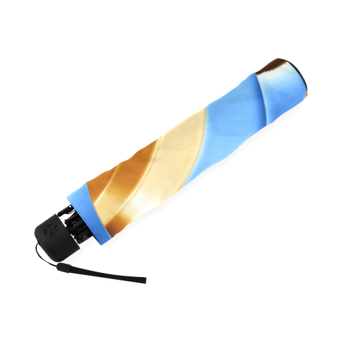 Golden Blue Bubble Spiral Foldable Umbrella (Model U01)