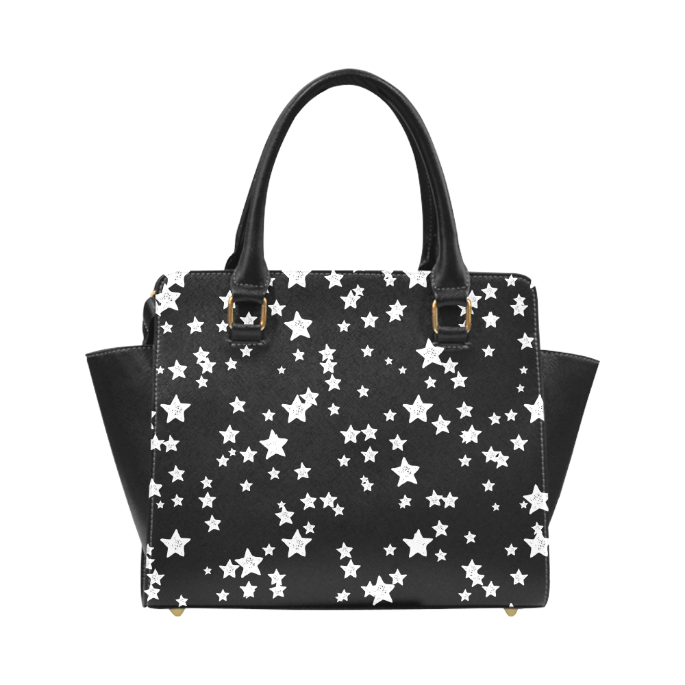 Black and White Starry Pattern Classic Shoulder Handbag (Model 1653 ...