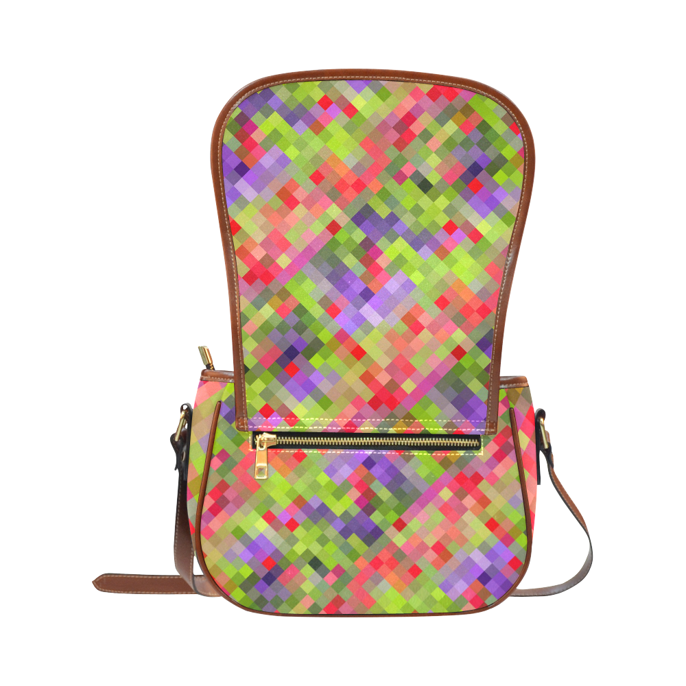Colorful Mosaic Saddle Bag/Small (Model 1649) Full Customization