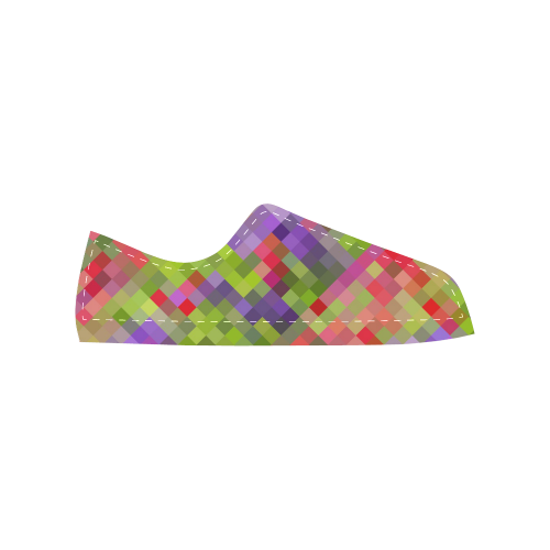 Colorful Mosaic Men's Classic Canvas Shoes (Model 018)