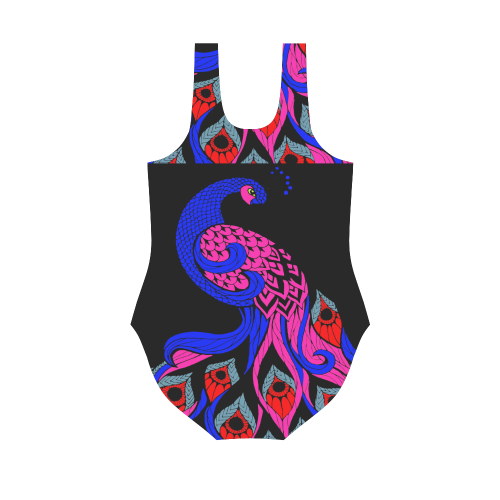 PEACOCK PERFECTION Vest One Piece Swimsuit (Model S04)