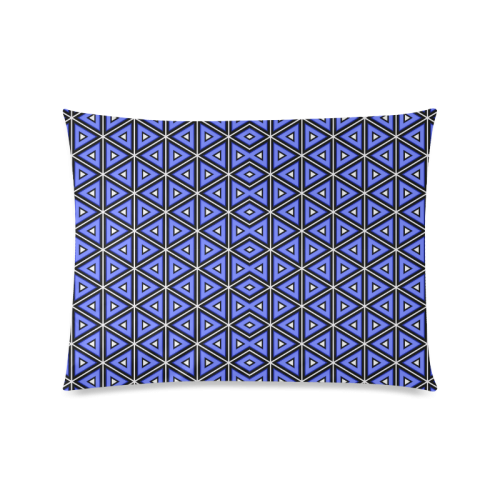 Techno blue triangles Custom Zippered Pillow Case 20"x26"(Twin Sides)