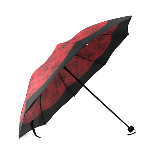 Wall Flower in Aurora Red by Aleta Foldable Umbrella (Model U01)