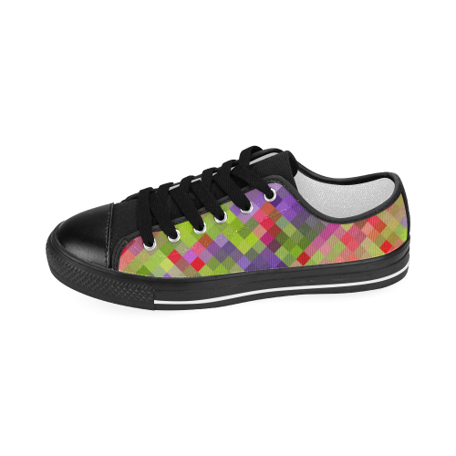 Colorful Mosaic Men's Classic Canvas Shoes (Model 018)