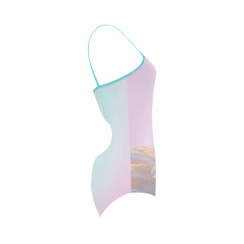 Flamingo Pink Mint Strap Swimsuit ( Model S05)