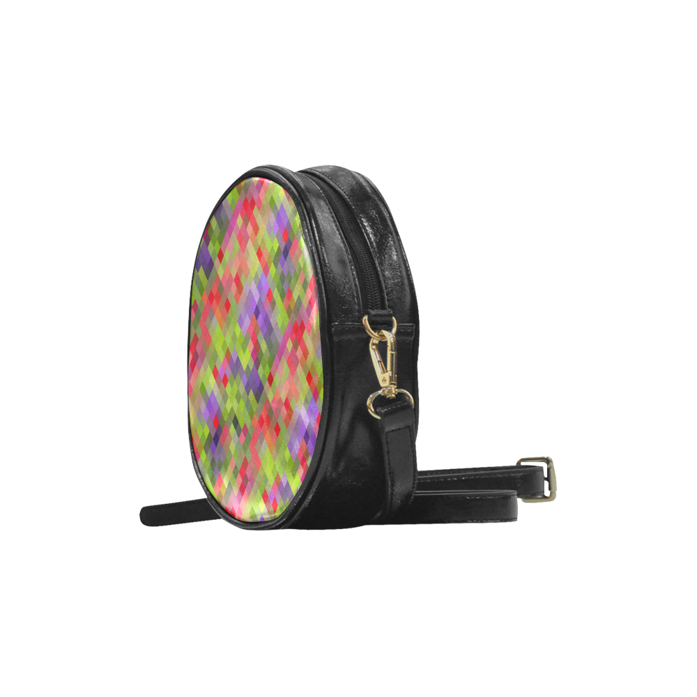 Colorful Mosaic Round Sling Bag (Model 1647)