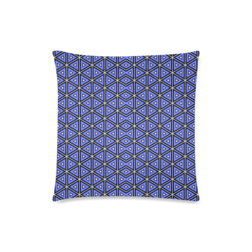 Techno blue triangles Custom Zippered Pillow Case 18"x18"(Twin Sides)