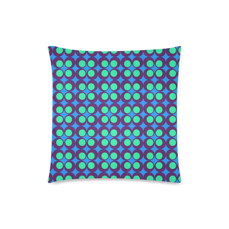 Vintage geometric circles Custom Zippered Pillow Case 18"x18"(Twin Sides)