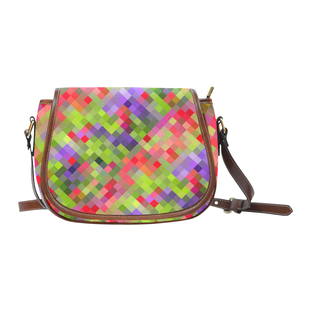 Colorful Mosaic Saddle Bag/Large (Model 1649)