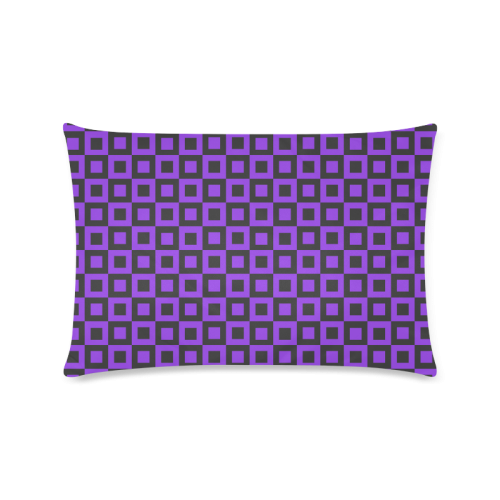 Purple and black squares Custom Zippered Pillow Case 16"x24"(Twin Sides)