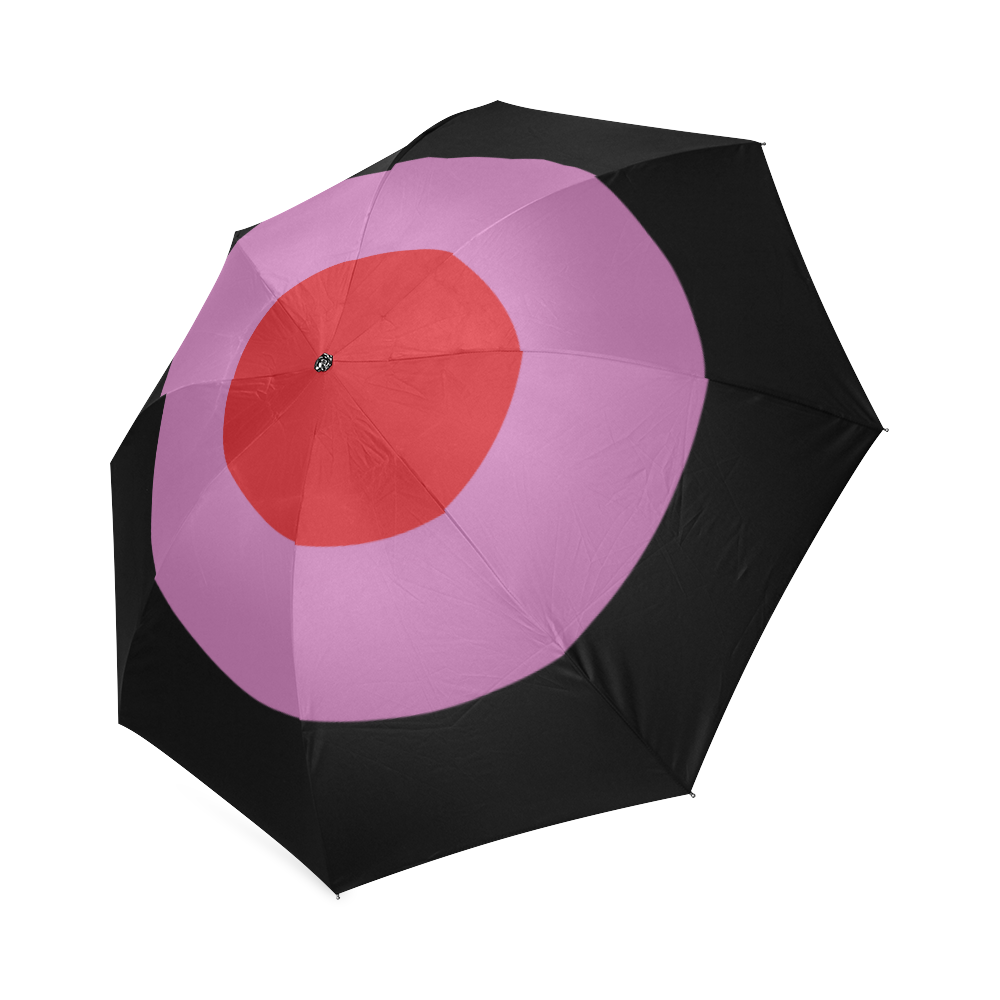 Black with Bodacious Purple & Aurora Red by Aleta Foldable Umbrella (Model U01)