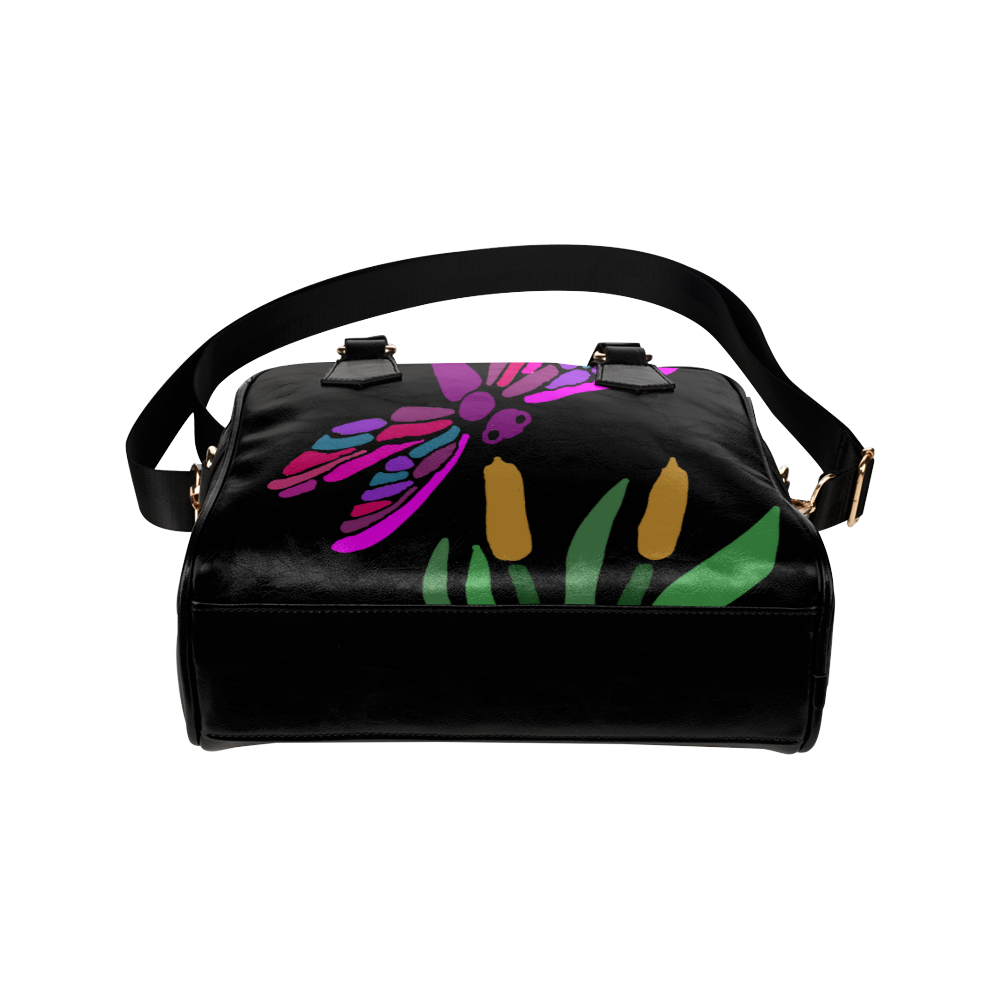 Colorful Dragonfly Abstract Art Shoulder Handbag (Model 1634)