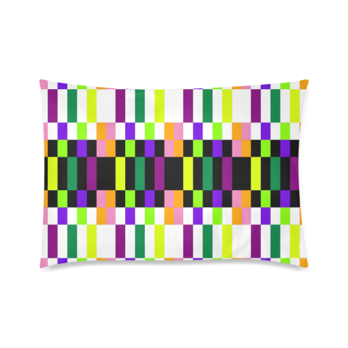 Colorful geometry Custom Zippered Pillow Case 20"x30"(Twin Sides)