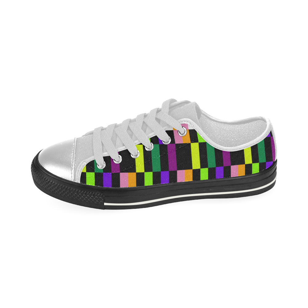 Colorful geometry Women's Classic Canvas Shoes (Model 018)