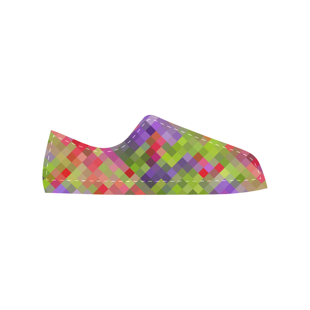 Colorful Mosaic Women's Classic Canvas Shoes (Model 018)