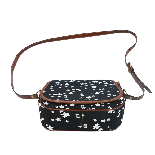 Black and White Starry Pattern Saddle Bag/Small (Model 1649) Full Customization