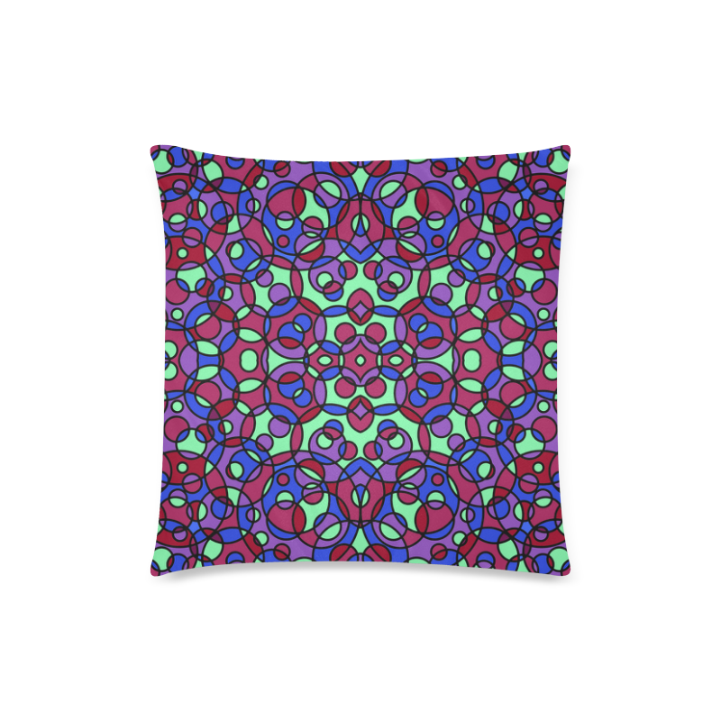 Kaleidoscope circles Custom Zippered Pillow Case 18"x18"(Twin Sides)