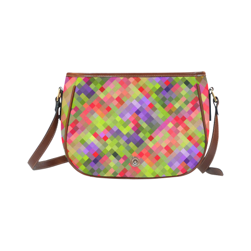 Colorful Mosaic Saddle Bag/Small (Model 1649) Full Customization