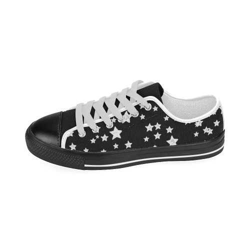 Black and White Starry Pattern Men's Classic Canvas Shoes (Model 018)