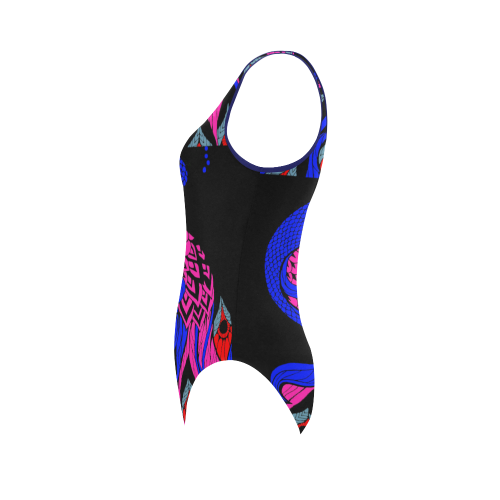 PEACOCK PERFECTION Vest One Piece Swimsuit (Model S04)