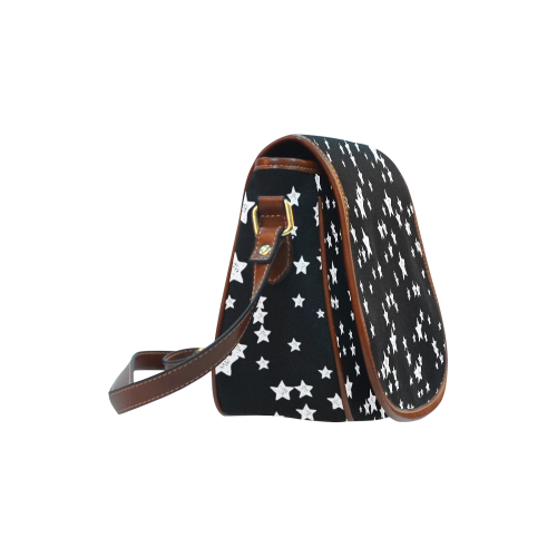 Black and White Starry Pattern Saddle Bag/Large (Model 1649)