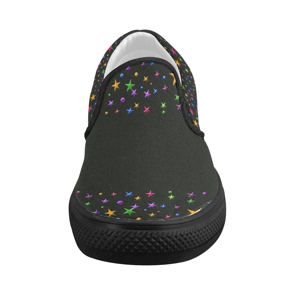 Night stars Women's Slip-on Canvas Shoes (Model 019)