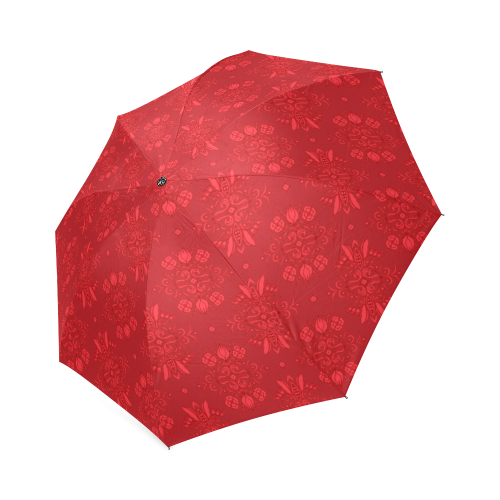 Wall Flower in Aurora Red Wash by Aleta Foldable Umbrella (Model U01)
