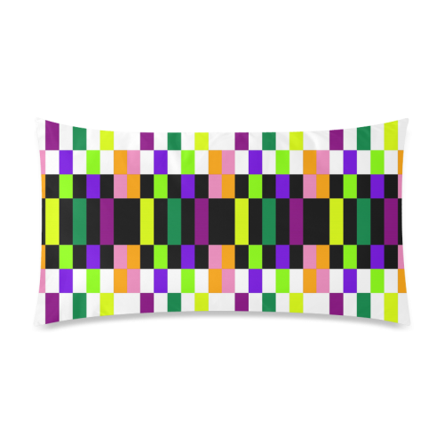 Colorful geometry Rectangle Pillow Case 20"x36"(Twin Sides)
