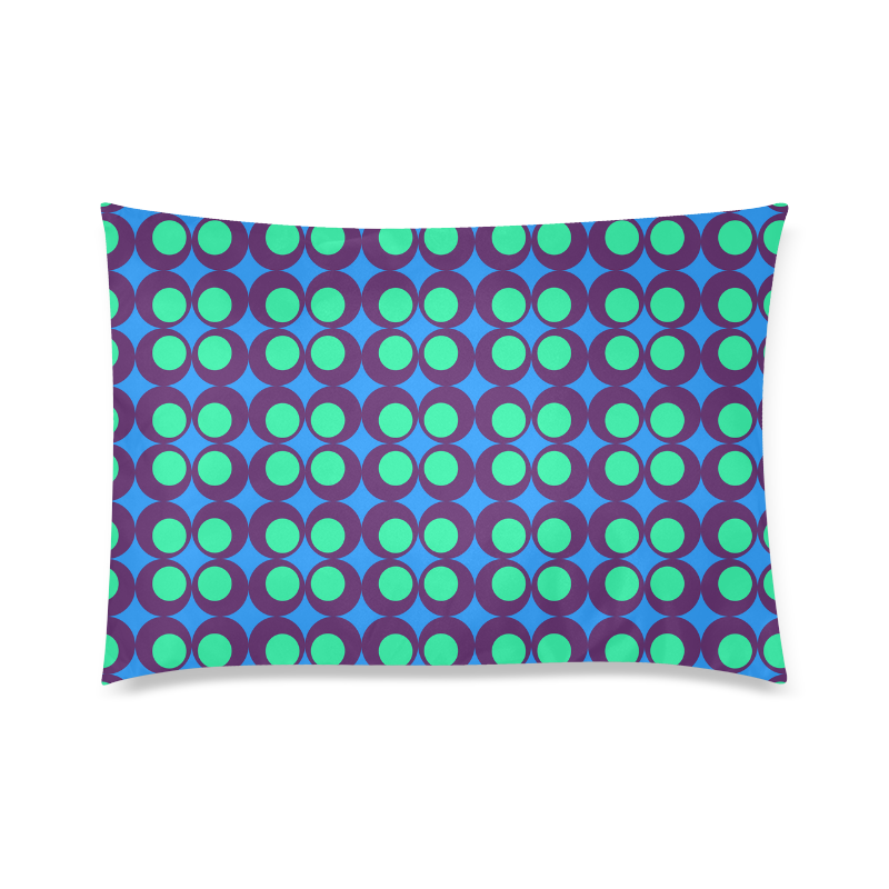 Vintage geometric circles Custom Zippered Pillow Case 20"x30"(Twin Sides)