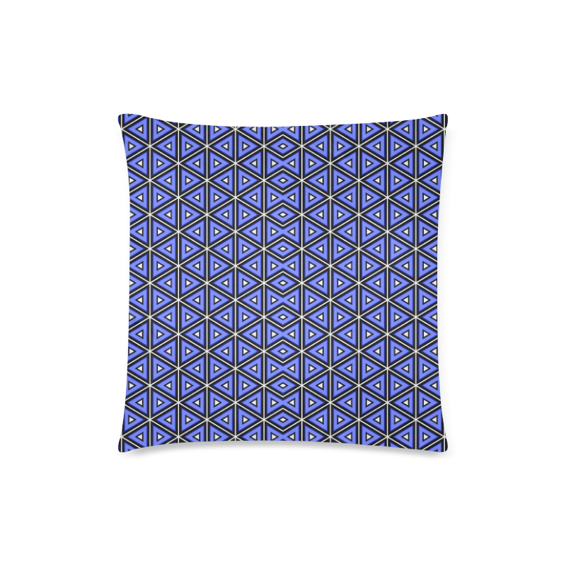 Techno blue triangles Custom Zippered Pillow Case 18"x18"(Twin Sides)