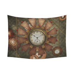 Steampunk, wonderful clocks in noble design Cotton Linen Wall Tapestry 80"x 60"