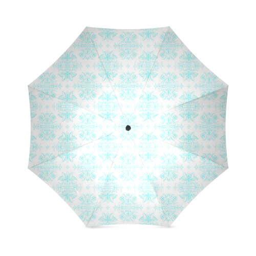 Wall Flower in Airy Blue Drama by Aleta Foldable Umbrella (Model U01)