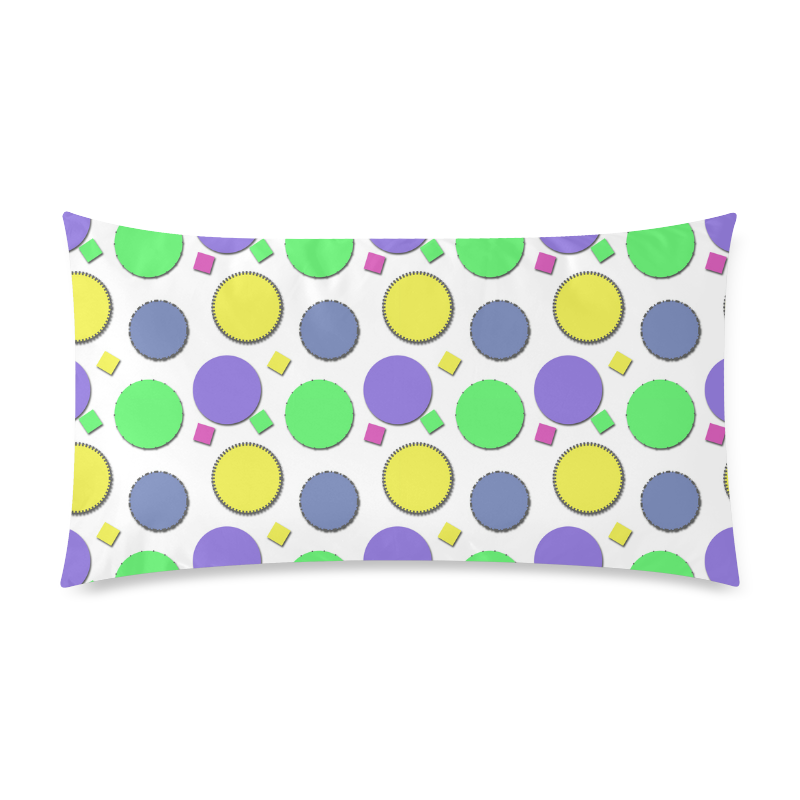 Pastel circus circles Rectangle Pillow Case 20"x36"(Twin Sides)