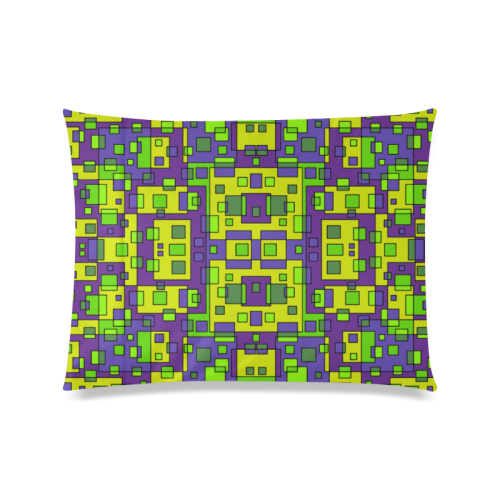 Overlap squares Custom Zippered Pillow Case 20"x26"(Twin Sides)