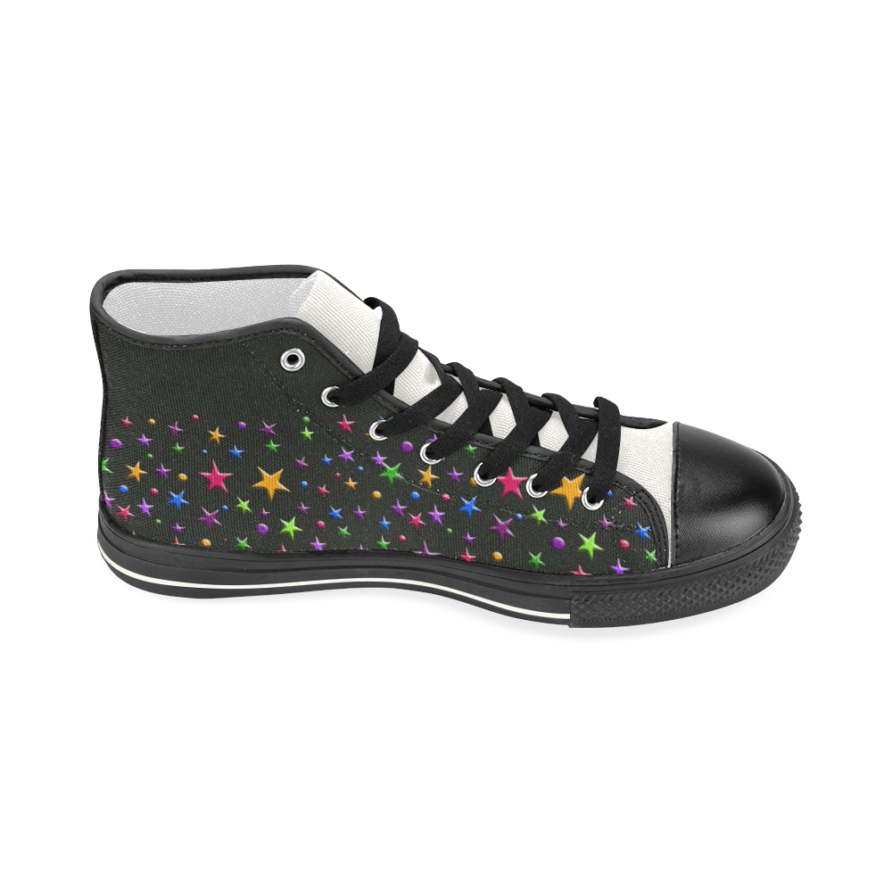 Night stars Women's Classic High Top Canvas Shoes (Model 017)