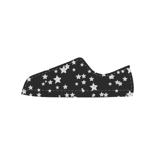 Black and White Starry Pattern Men's Classic Canvas Shoes (Model 018)