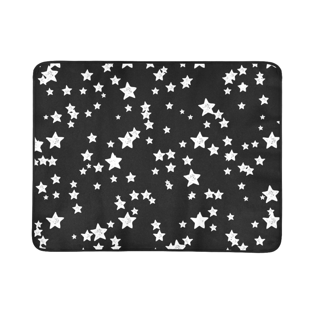 Black and White Starry Pattern Beach Mat 78"x 60"