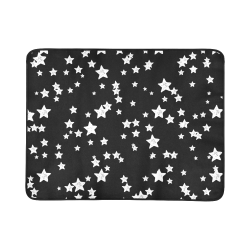 Black and White Starry Pattern Beach Mat 78"x 60"