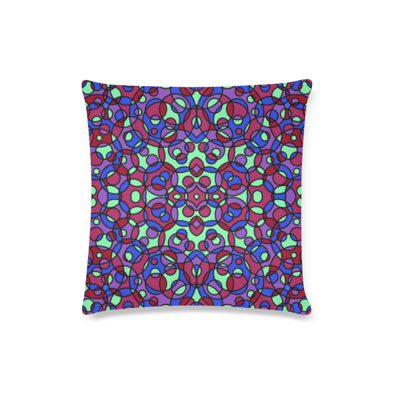 Vintage geometric circles Custom Zippered Pillow Case 16"x16"(Twin Sides)