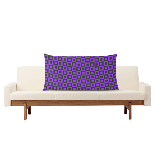 Purple and black squares Rectangle Pillow Case 20"x36"(Twin Sides)